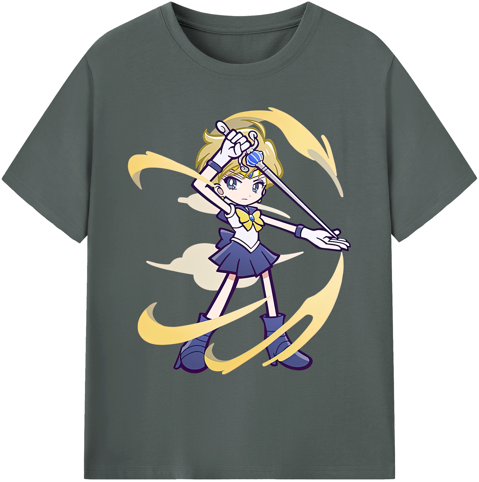 （画像用） 美少女戦士セーラームーン 天王はるか Sailor Moon Tenoh Haruka 綿100％ メンズ半袖Tシャツ｜肌触りやわらか＆通気性
